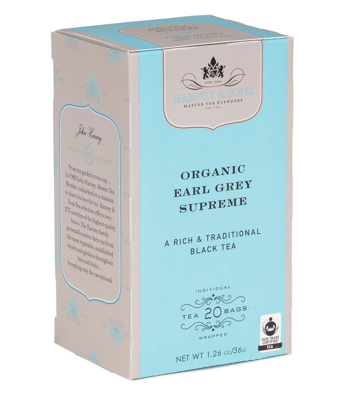 Organic Earl Grey Supreme, Box of 20 Premium Teabags