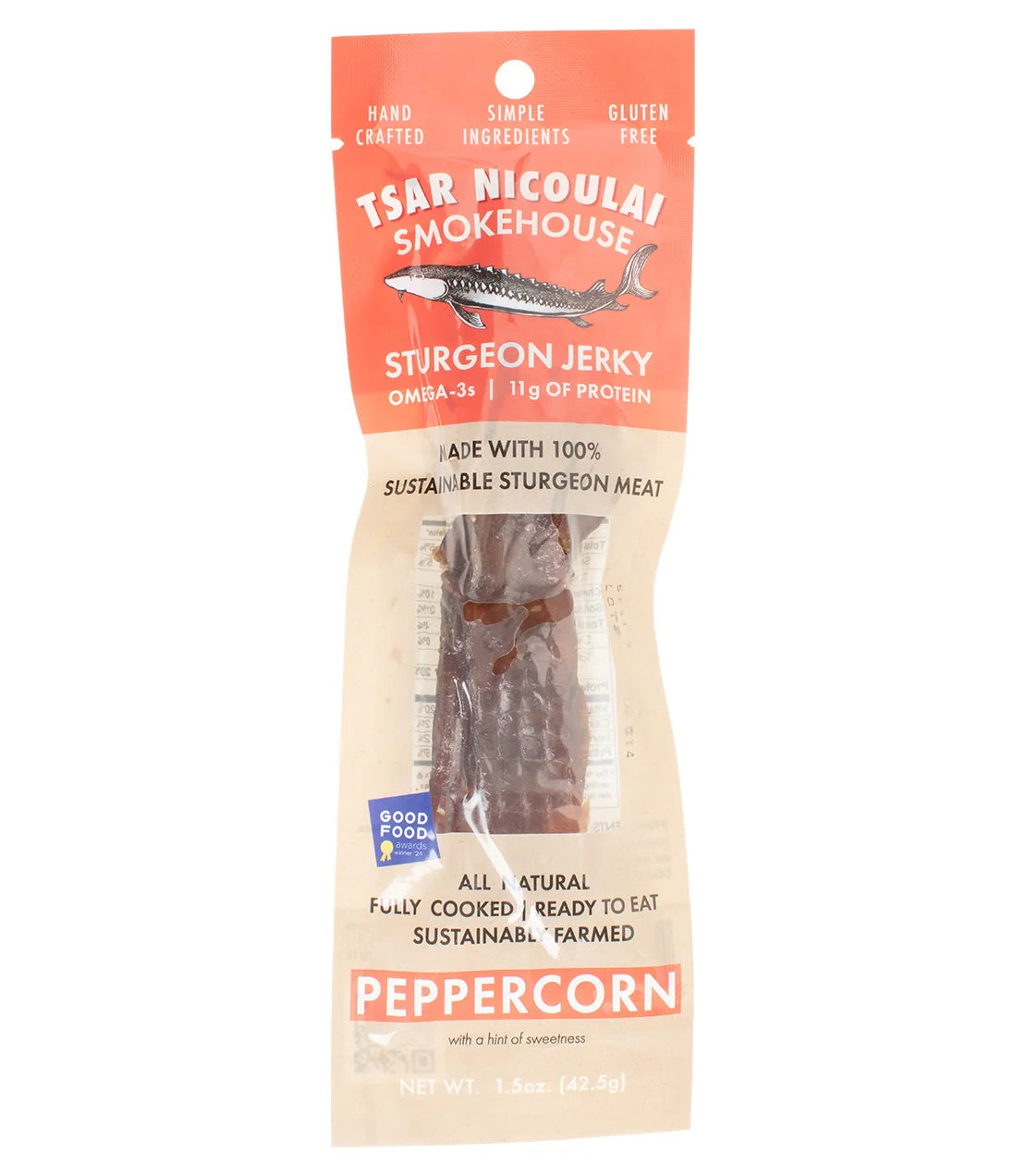 Tsar Nicoulai Peppercorn Sturgeon Jerky
